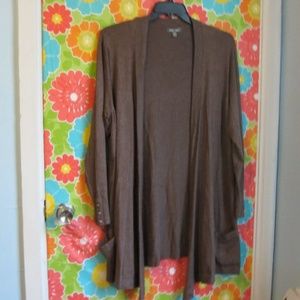 2x Long brown cardigan pockets